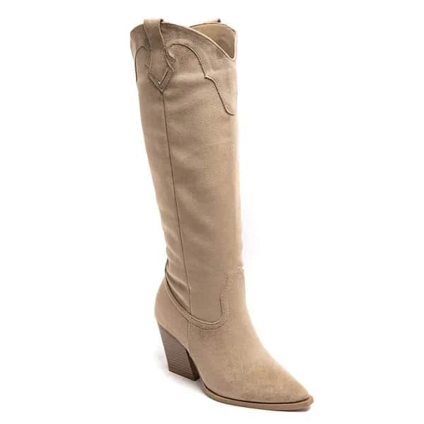 PEACHBOOTS Boho Western Boot Khaki veganes Rauhleder 40