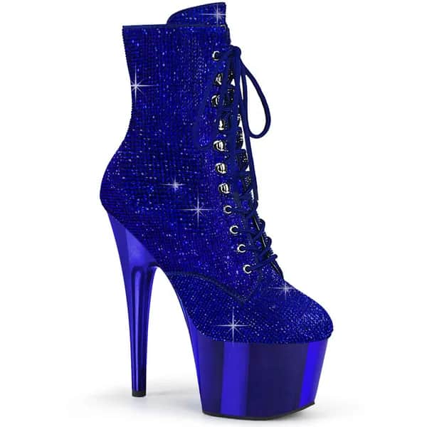 Pleaser ADORE-1020CHRS Damen Stiefelette Blau  EU 38
