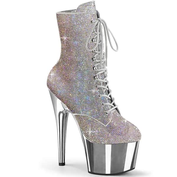 Pleaser ADORE-1020CHRS Damen Stiefelette Silber Mehrfarbig EU 38