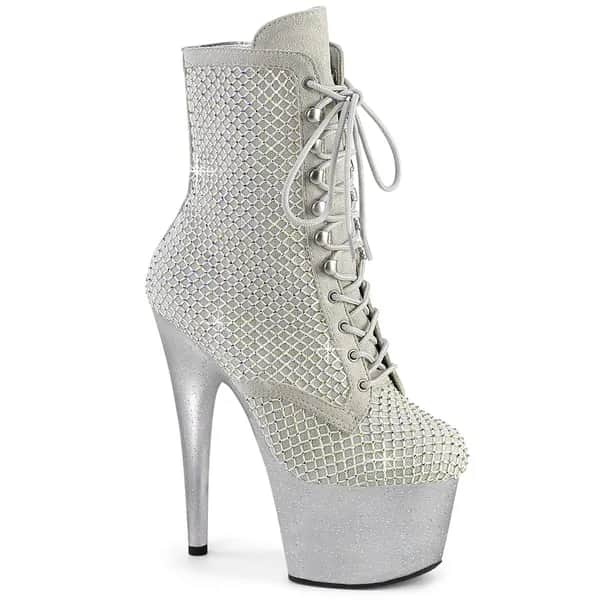 Pleaser ADORE-1020RM Damen Stiefelette Silber  EU 38