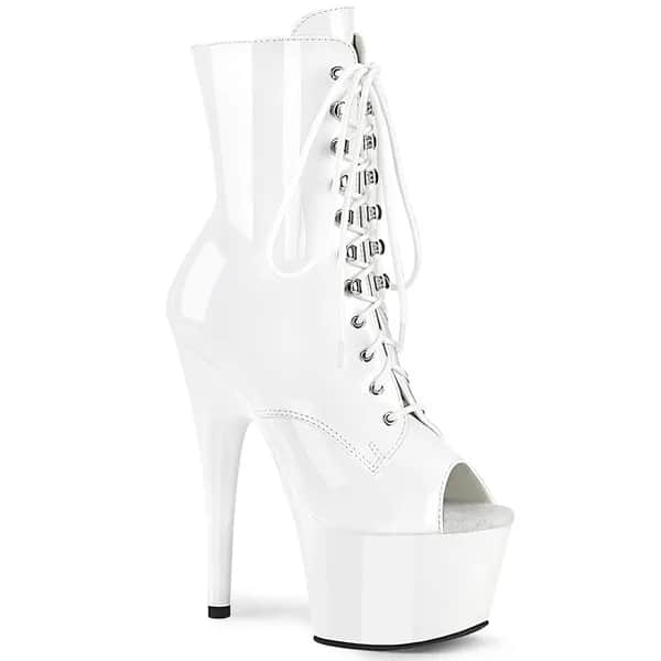 Pleaser ADORE-1021 Damen Stiefelette Weiß Lack EU 44