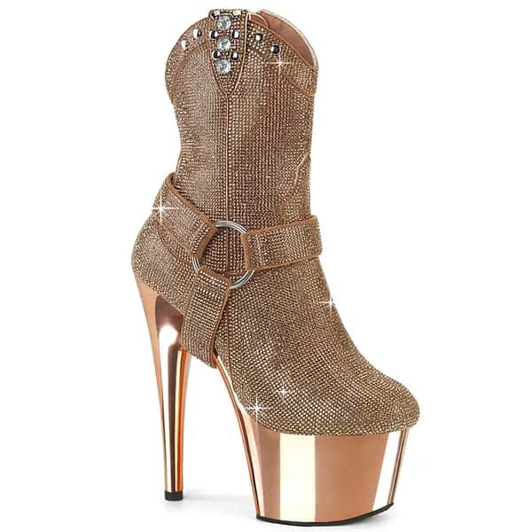Pleaser ADORE-1029CHRS Damen Stiefelette Roségold  EU 41