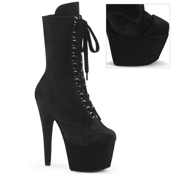 Pleaser ADORE-1045VEL Damen Stiefelette Schwarz  EU 41