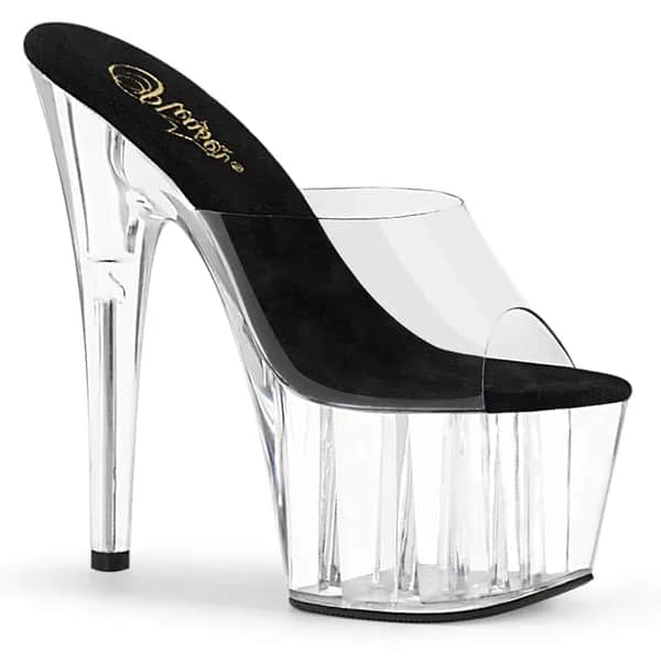 Pleaser ADORE-701 Damen Slipper Schwarz Transparent EU 44