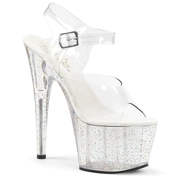 Pleaser ADORE-708MG Damen Sandale Transparent EU 35