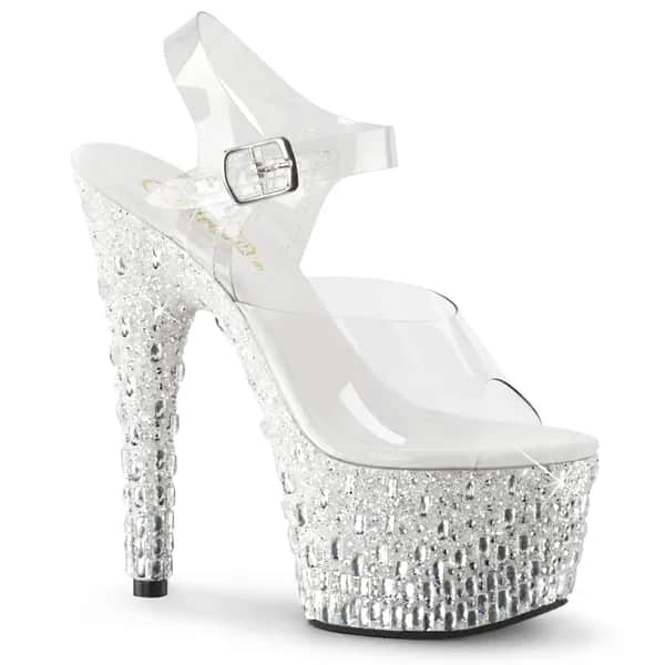 Pleaser ADORE-708MR-5 Damen Sandale Transparent  EU 38