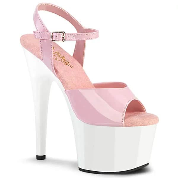 Pleaser ADORE-709 Damen Sandale Rosa Weiß EU 35