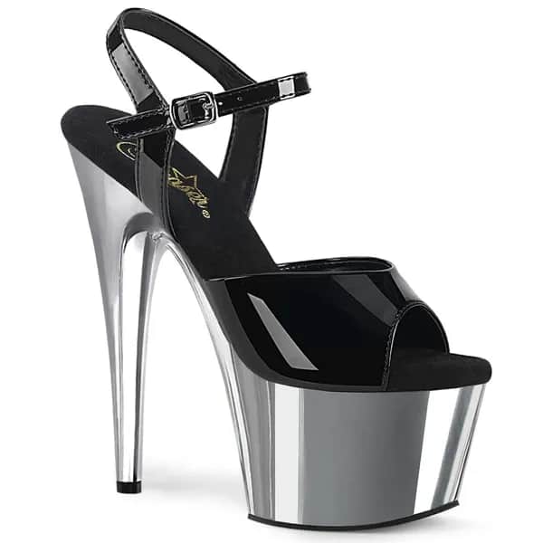 Pleaser ADORE-709 Damen Sandale Schwarz Silber EU 37