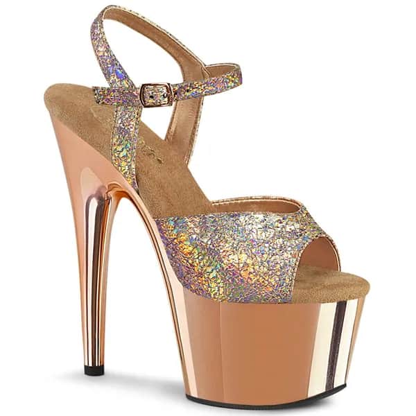 Pleaser ADORE-709HM Damen Sandale Roségold
