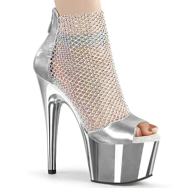Pleaser ADORE-765RM Damen Sandale Silber  EU 39