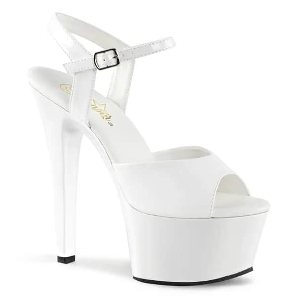 Pleaser ASPIRE-609 Damen Sandale Weiß  EU 42