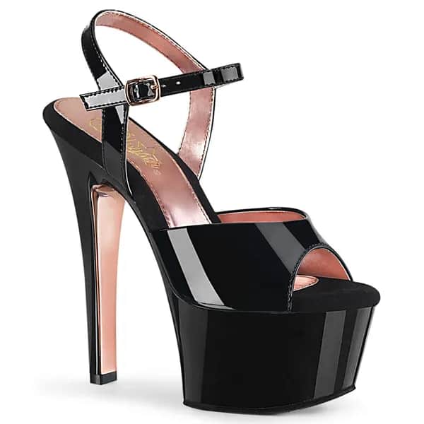 Pleaser ASPIRE-609TT Damen Sandale Schwarz
