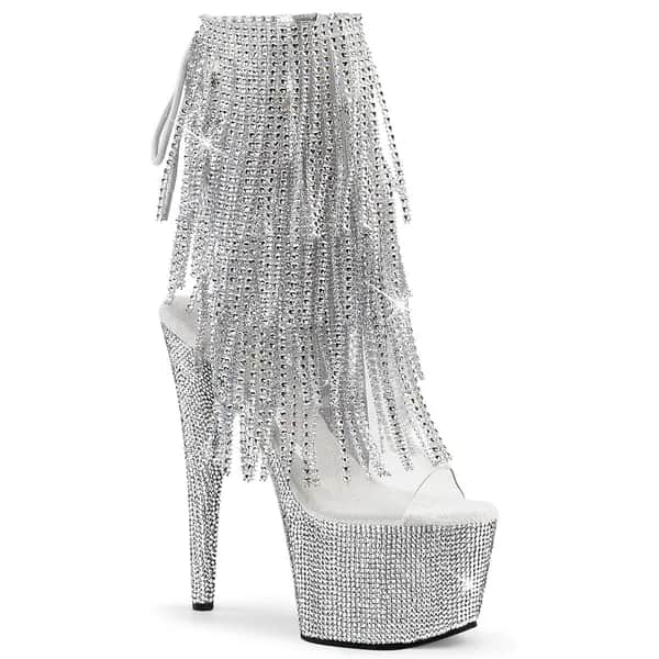 Pleaser BEJEWELED-1017RSF-7 Damen Stiefelette Transparent Silber EU 36
