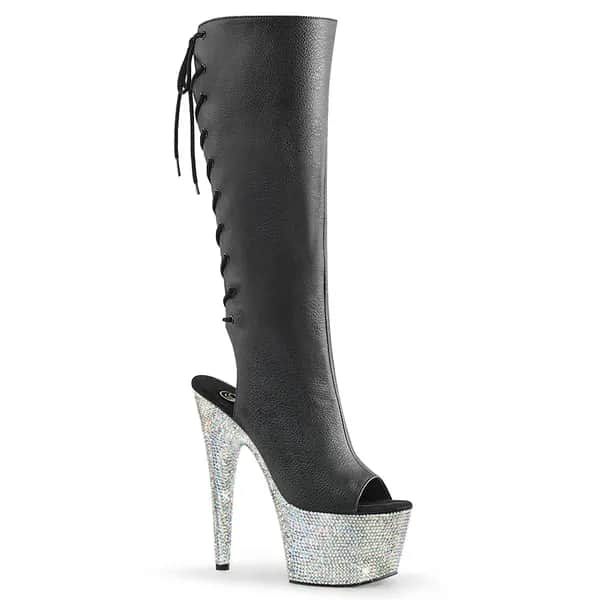 Pleaser BEJEWELED-2018-7 Damen Stiefel Schwarz  EU 39