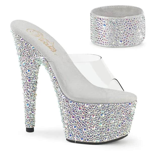 Pleaser BEJEWELED-712MS Damen Slipper Transparent  EU 35