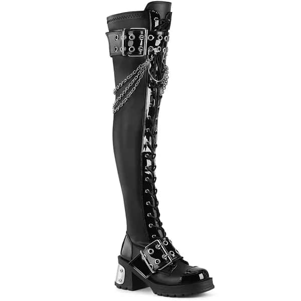 DemoniaCult BRATTY-304 Damen Stiefel Schwarz  EU 39