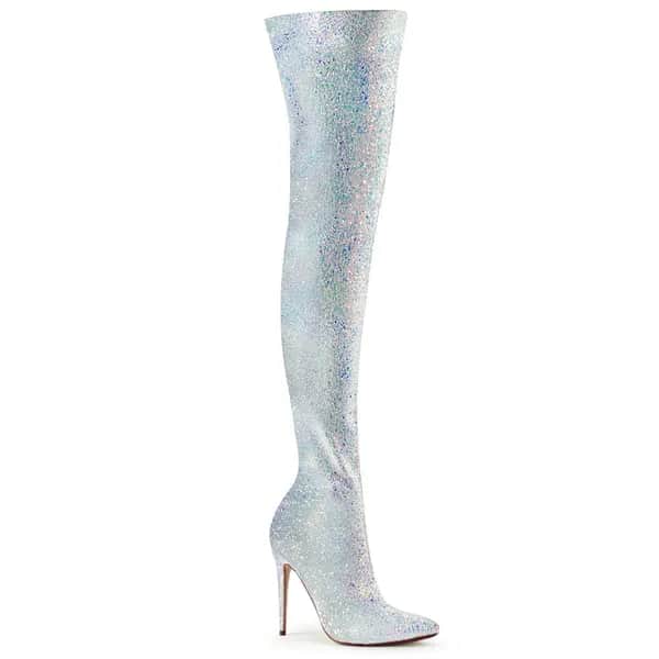 Pleaser COURTLY-3015 Damen Stiefel Weiß Mehrfarbig EU 44