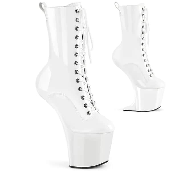 Pleaser CRAZE-1040 Damen Stiefelette Weiß  EU 39