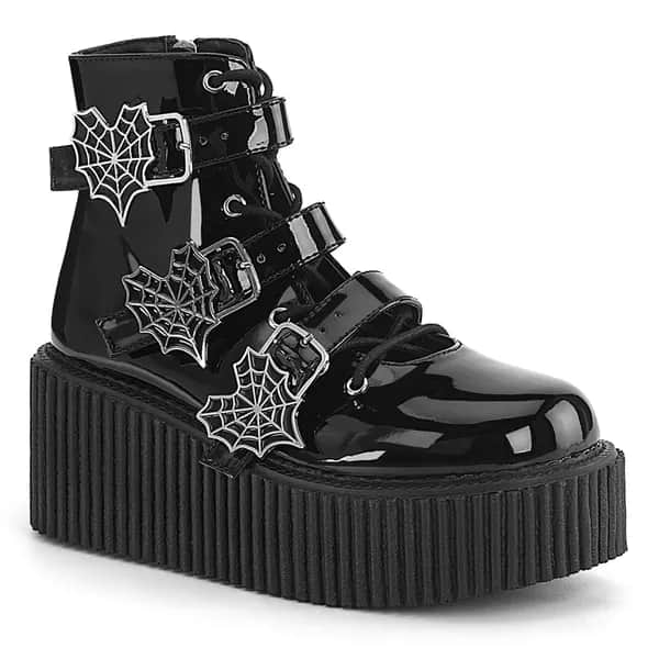 DemoniaCult CREEPER-260 Damen Creeper Schwarz Lack EU 36