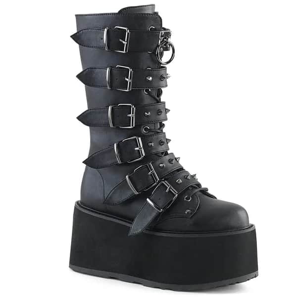 DemoniaCult DAMNED-225 Damen Stiefel Schwarz Matt EU 40