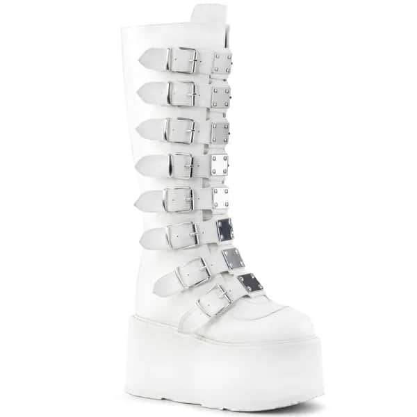 DemoniaCult DAMNED-318 Damen Stiefel Weiß  EU 38