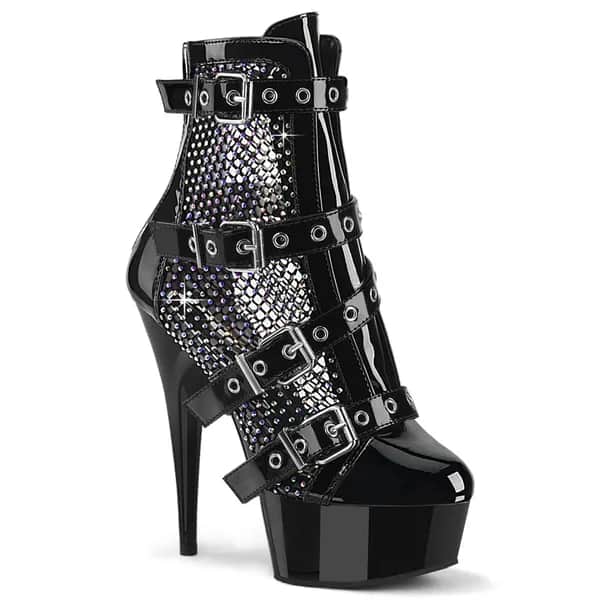 Pleaser DELIGHT-1013RM Damen Stiefelette Schwarz  EU 41