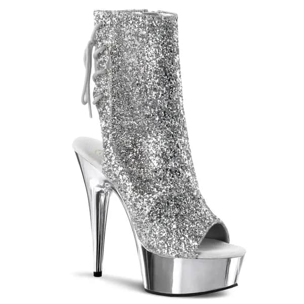 Pleaser DELIGHT-1018G Damen Stiefelette Silber  EU 39