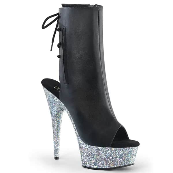 Pleaser DELIGHT-1018LG Damen Stiefelette Schwarz  EU 35