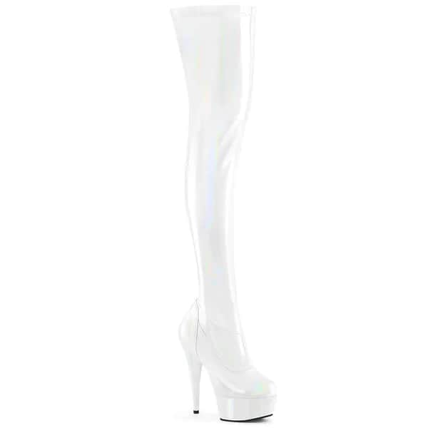 Pleaser DELIGHT-3000HWR Damen Stiefel Weiß  EU 38