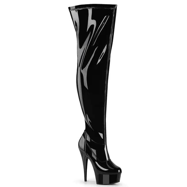 Pleaser DELIGHT-3000WCF Damen Stiefel Schwarz  EU 37
