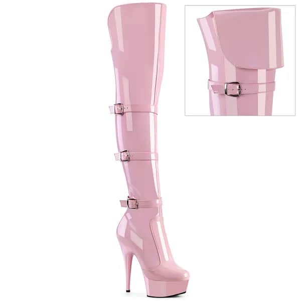 Pleaser DELIGHT-3018 Damen Stiefel Rosa  EU 39