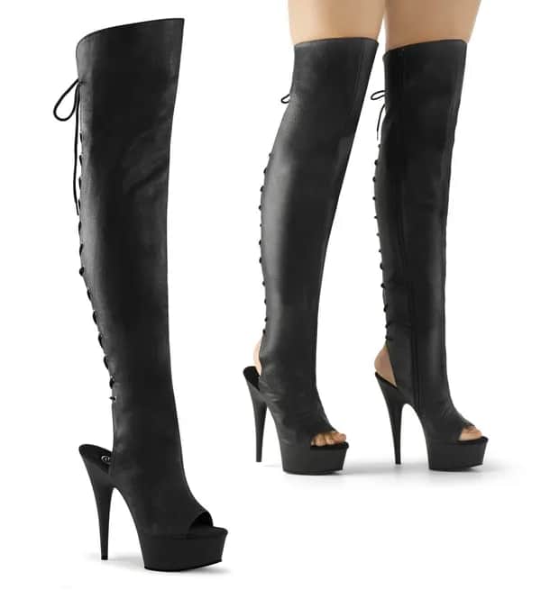 Pleaser DELIGHT-3019 Damen Stiefel Schwarz  EU 44