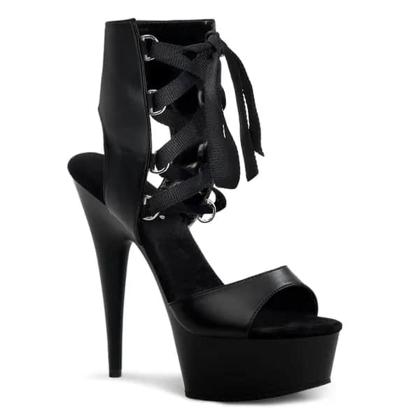 Pleaser DELIGHT-600-14 Damen Sandale Schwarz  EU 38