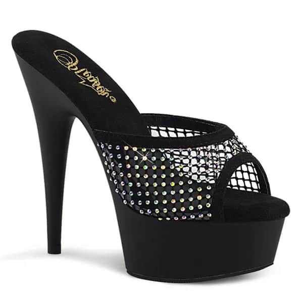 Pleaser DELIGHT-601-6RM Damen Slipper Schwarz  EU 38