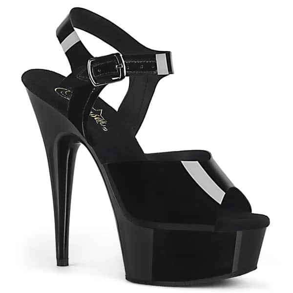 Pleaser DELIGHT-608N Damen Sandale Schwarz  EU 44