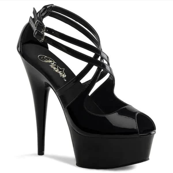 Pleaser DELIGHT-612 Damen Sandale Schwarz  EU 35