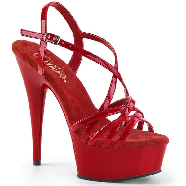 Pleaser DELIGHT-613 Damen Sandale Rot  EU 44