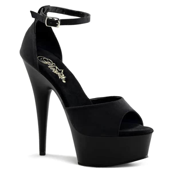 Pleaser DELIGHT-618PS Damen Sandale Schwarz