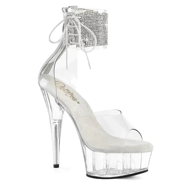 Pleaser DELIGHT-624RS Damen Sandale Transparent EU 42