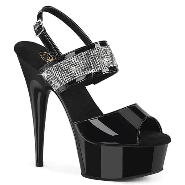 Pleaser DELIGHT-639 Damen Sandale Schwarz  EU 37