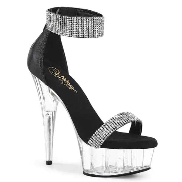Pleaser DELIGHT-641 Damen Sandale Schwarz  EU 36