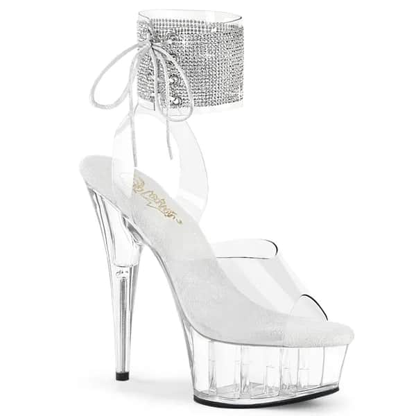 Pleaser DELIGHT-691-2RS Damen Sandale Transparent EU 42