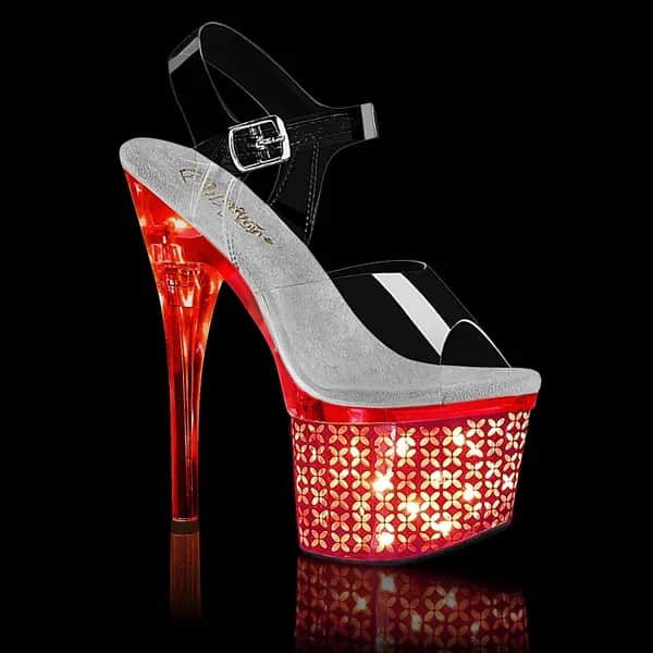 Pleaser DISCOLITE-708FLP Damen Sandale Transparent  EU 36