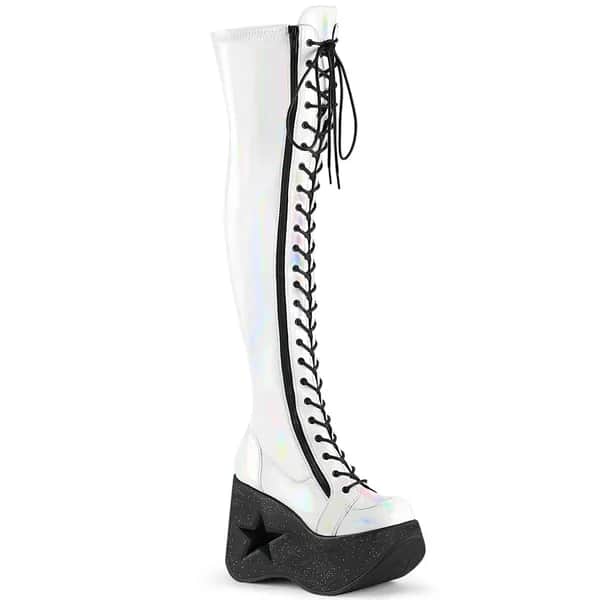 DemoniaCult DYNAMITE-300 Damen Stiefel Weiß  EU 36