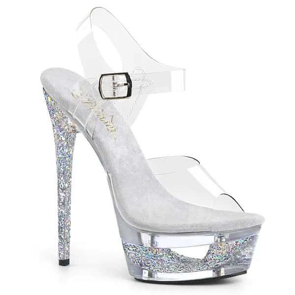 Pleaser ECLIPSE-608GT Damen Sandale Transparent  EU 37