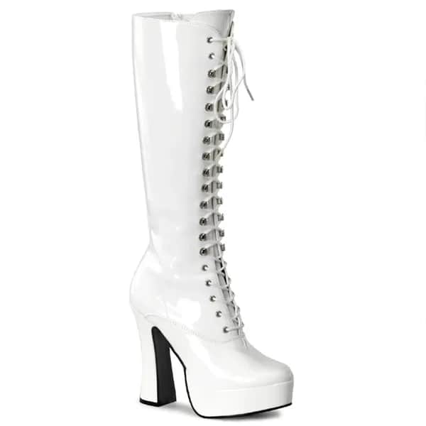 Pleaser ELECTRA-2020 Damen Stiefel Weiß Lack EU 41