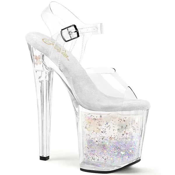Pleaser ENCHANT-708AQUA-02 Damen Sandale Transparent
