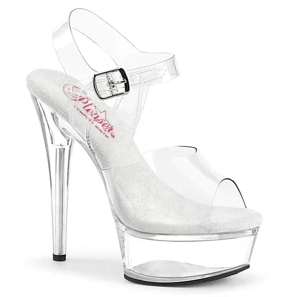 Pleaser EXCITE-608 Damen Sandale Transparent EU 39
