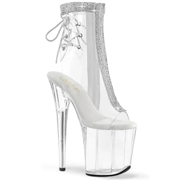 Pleaser FLAMINGO-1018C-2RS Damen Stiefelette Transparent