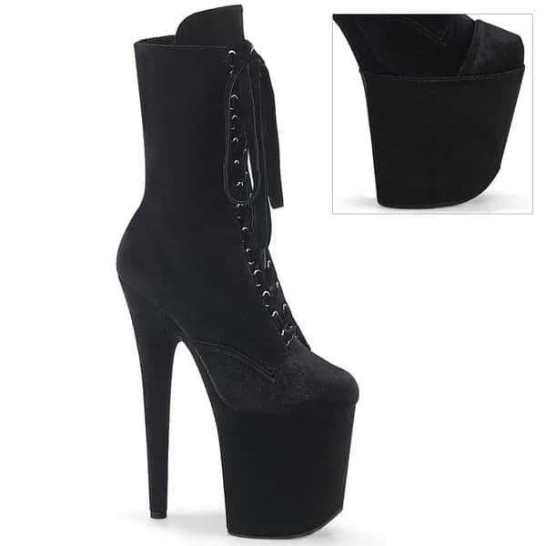 Pleaser FLAMINGO-1045VEL Damen Stiefelette Schwarz  EU 36